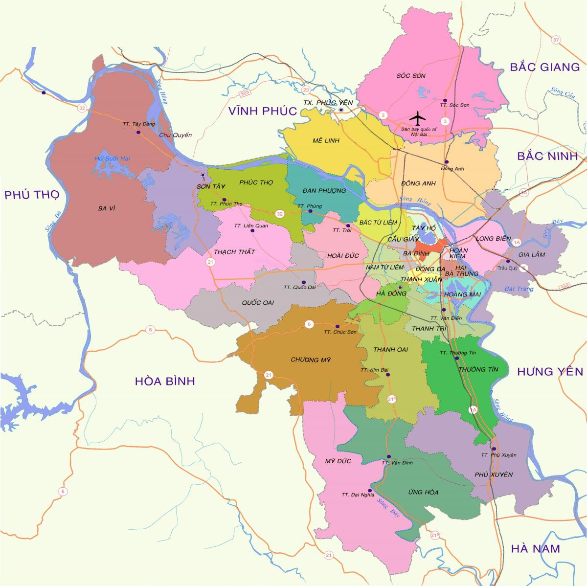Kat jeyografik nan hanoi distri