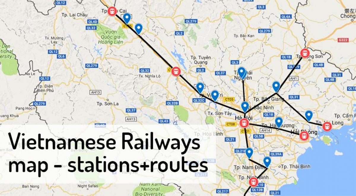 Kat jeyografik nan hanoi estasyon tren a 
