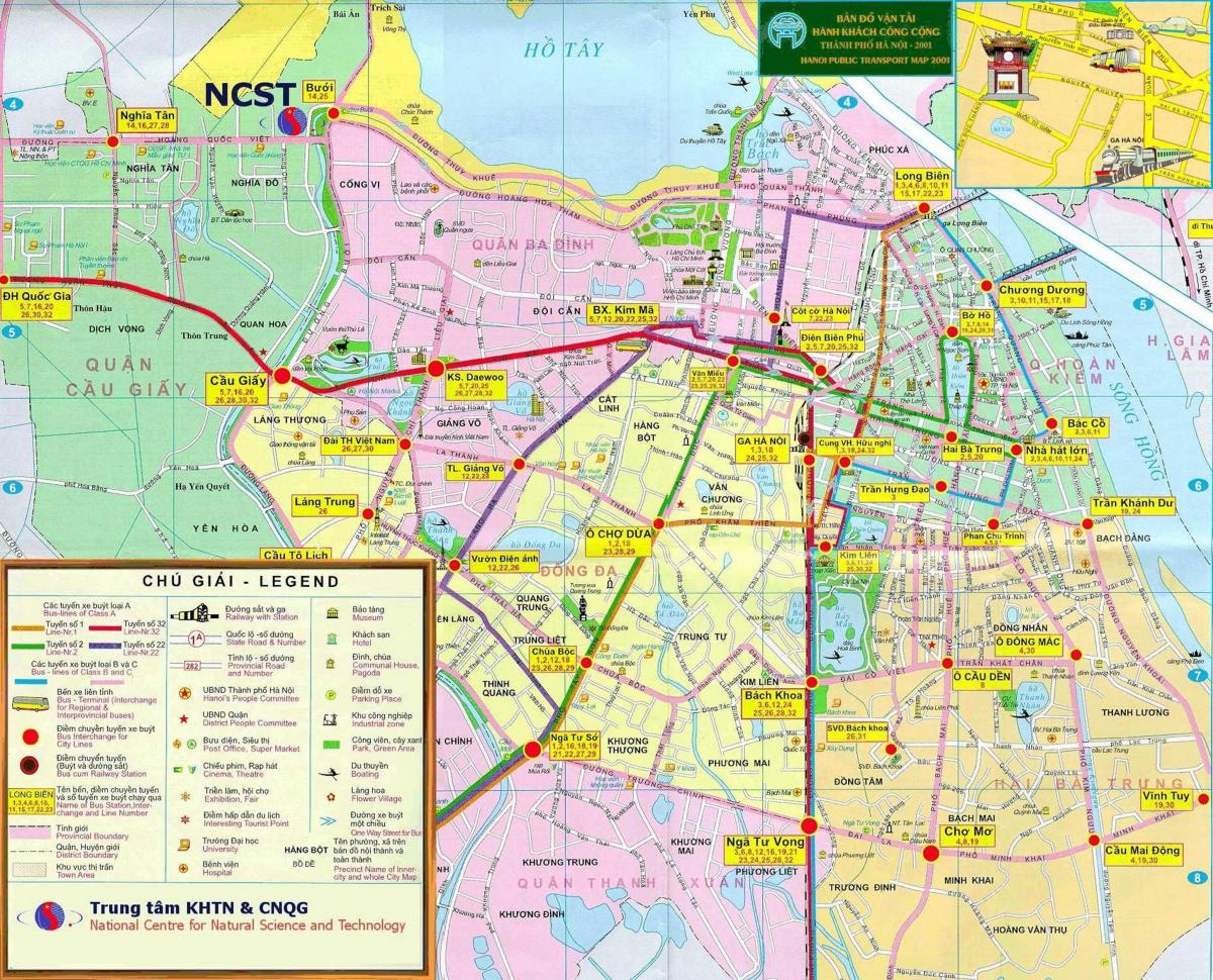Kat jeyografik nan hanoi transpò piblik